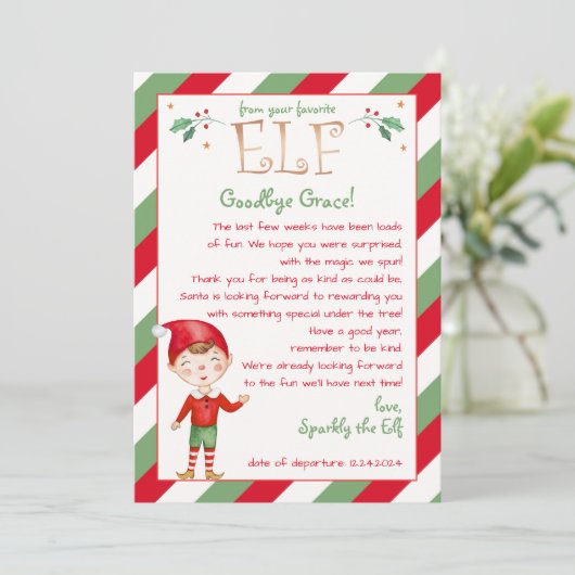 Brief von Ihrem Elf Hallo oder Auf Wiedersehen anp Einladung (Stehend Vorderseite)