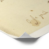 Brief von Mozart an einen Freimaurer, Januar 1786 Poster (Ecke)