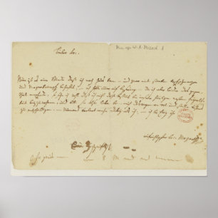Brief von Mozart an einen Freimaurer, Januar 1786 Poster