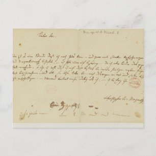 Brief von Mozart an einen Freimaurer, Januar 1786 Postkarte