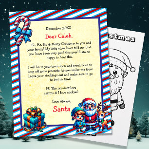 Brief von Santa and Coloring Page für Junge
