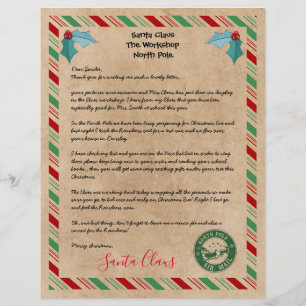 Brief von Santa Claus am Nordpol Vorlage Flyer