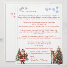 Brief von Santa Claus Schneeflocken Rentier