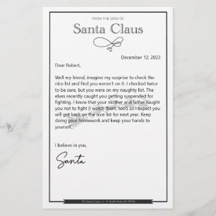 Brief von Santa Naughty Editable