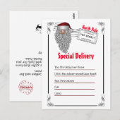 Brief von Santa North Pole an Kinder Postkarte (Vorne/Hinten)