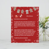 Brief von Santa Unicorn Schneeflocken Rote Weihnac (Stehend Vorderseite)