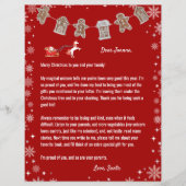 Brief von Santa Unicorn Schneeflocken Rote Weihnac (Vorderseite)