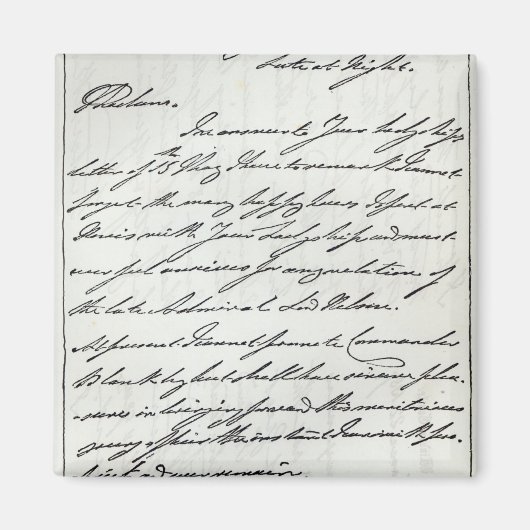 Brief von William IV an Lady Nelson Magnet (Vorne)