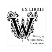 Brief W Botanisches Ex Libris Buchzeichen Stempel (Prägung)