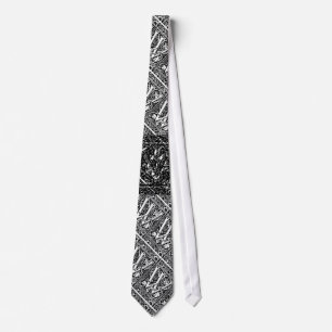Brief W Mittelalterliche Monogramm-Kunst Nouveau Krawatte