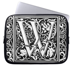 Brief W Mittelalterliche Monogramm-Kunst Nouveau Laptopschutzhülle