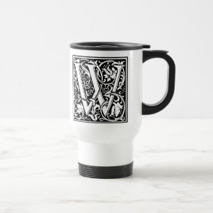 Brief W Mittelalterliche Monogramm-Kunst Nouveau Reisebecher