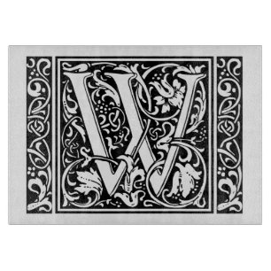 Brief W Mittelalterliche Monogramm-Kunst Nouveau Schneidebrett