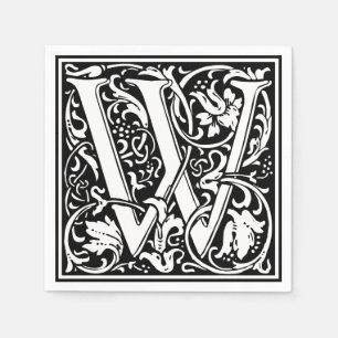 Brief W Mittelalterliches Monogramm Jugendstil Serviette