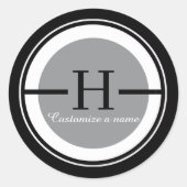 Brief W Monogramm Aufkleber (Vorderseite)