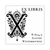 Brief X Botanisches Ex Libris Buchzeichen Stempel (Prägung)