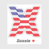 Brief X Monogramm USA-Flagge Aufkleber (Blatt)
