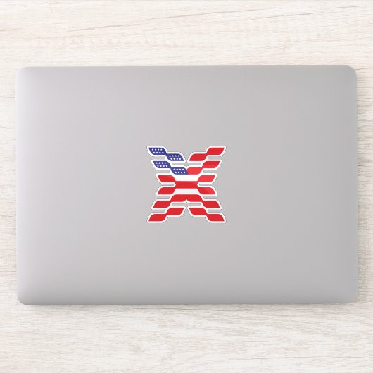 Brief X Monogramm USA-Flagge Aufkleber (Computer)