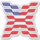 Brief X Monogramm USA-Flagge Aufkleber (Vorderseite)