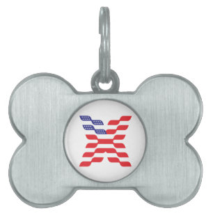 Brief X Monogramm USA-Flagge Tiermarke