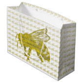 Briefbeschwerer-Biene Große Geschenktüte (Rückseite Schrägansicht)