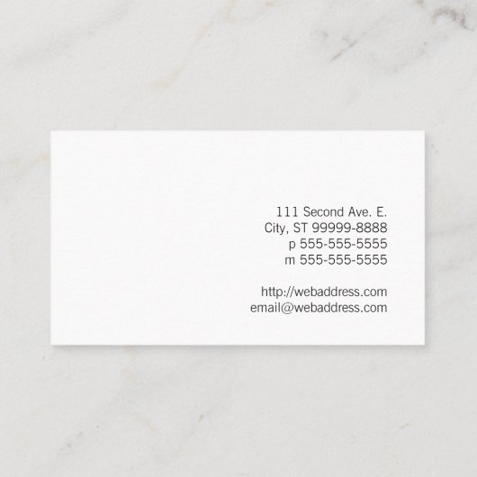 Briefbeschwerer-Biene Visitenkarte (Rückseite)