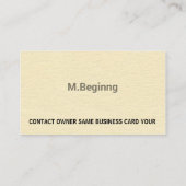 Briefbeschwerer-cremefarbenes berufliches visitenkarte (Rückseite)