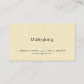 Briefbeschwerer-cremefarbenes berufliches visitenkarte (Vorderseite)