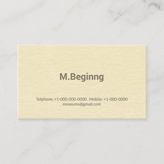 Briefbeschwerer-cremefarbenes berufliches visitenkarte (Vorderseite)