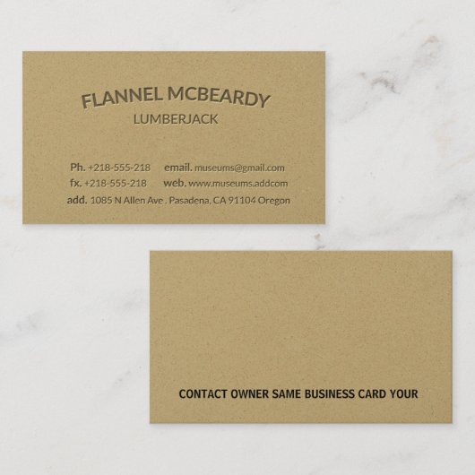 Briefbeschwerer-moderne berufliche visitenkarte (Vorne/Hinten)