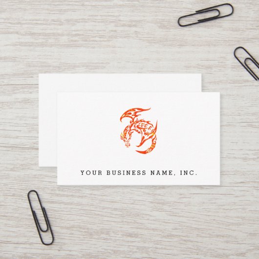 Briefbeschwerer-Stammes- Art-Drache Visitenkarte (Vorderseite/Rückseite Beispiel)