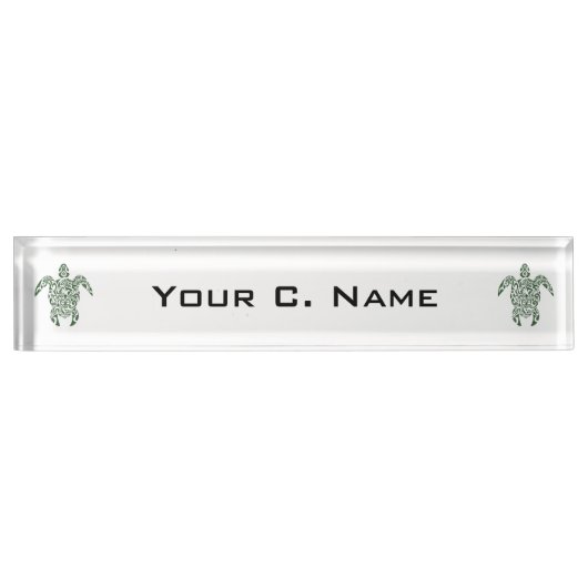 Briefbeschwerer-Stammes- Art-Schildkröte Namensplakette (Vorderseite)