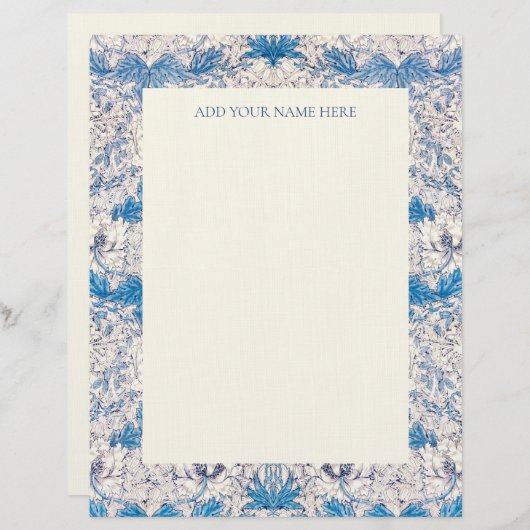 BRIEFBOGEN: WILLIAM MORRIS : "HONEYSUCKLE" BRIEFBOGEN (Vorne/Hinten)