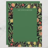 BRIEFBOGEN: WILLIAM MORRIS : "POMEGRANATE" BRIEFBOGEN (Vorne/Hinten)