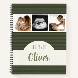 Briefe an Baby Boy Green Foto-Andenken-Journal Notizblock