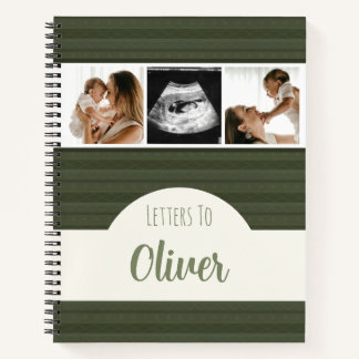 Briefe an Baby Boy Green Foto-Andenken-Journal Notizblock