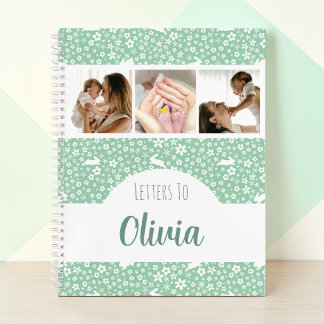 Briefe an Baby Mint Hase Foto-Collage Notizblock