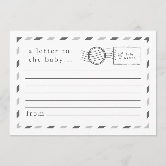 Briefe an das Baby Hinweiskarte (Vorderseite)