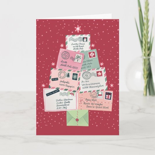 Briefe an den Weihnachtsbaum geklappt Feiertagskarte (Vorderseite)