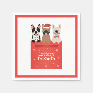 Briefe an den Weihnachtsmann Französische Bulldogg Serviette