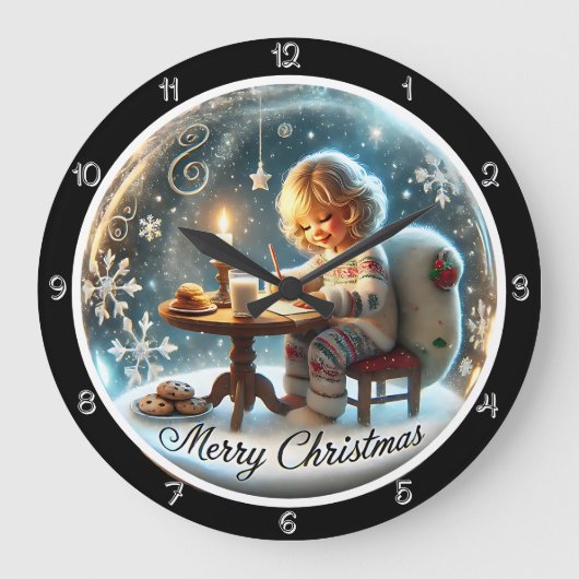 Briefe an den Weihnachtsmann Große Wanduhr (Vorderseite)