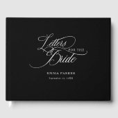 Briefe an die Braut, modern, elegant, schwarz Gästebuch (Vorderseite)