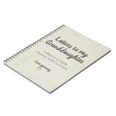 Briefe an mein Enkeltochter Keepake Journal Notizblock (Linke Seite)