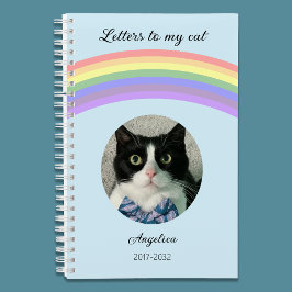 Briefe an mein Katzen-Gedenkbuch Regenbogen-Foto Notizblock
