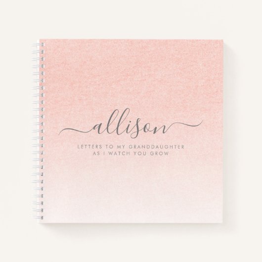 Briefe an meine Enkelin Keepake Memory Pink Notizblock (Vorderseite)