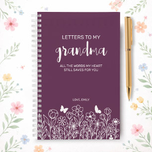 Briefe an meine Oma Trauertagebuch in Pflaumenpurp Notizblock