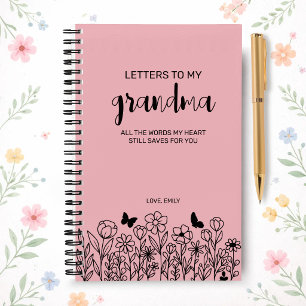 Briefe an meine Oma Trauertagebuch in Rosé Notizblock