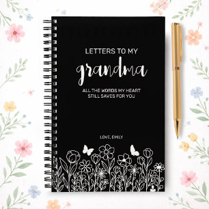 Briefe an meine Oma Trauertagebuch in Schwarz Notizblock