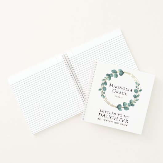 Briefe an meine Tochter Eukalyptus Gold Foil Notizblock (Innenseite)