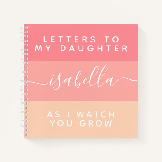 Briefe an meine Tochter, während ich sehe, wie du  Notizblock (Vorderseite)